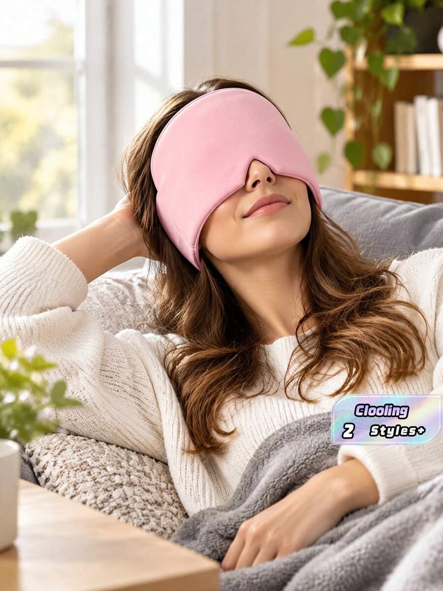 Firm, Reusable Ice Cap With Eye Mask, Provides Heat/Cold Therapy For Headaches, Fevers, Eye Fatigue, Swelling, Insomnia, And Improves Sleep, Face Care Head Covers - Single-sided Use - View 1