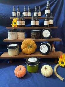 1pc Wooden Display Riser, 3/4/5 Tier Earring & Ring Holder Stands,Farmhouse Cupcake Stands, Table Display Stand For Vendors, OrganizerShowcase For Tabletop Shows And Home Using, Wood Rustic Risers - Brown - View 13