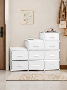 1pc Dustproof Storage Cabinet With Lid, Wardrobe, Bookcase, Storage Rack, Improves Space, Stable And Stylish, Easy To Assemble And Disassemble, Portable, Suitable For Living Room, Bedroom, Entrance, Office, Home, Multi-Layer Storage - View 5