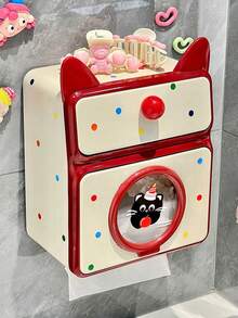 1PC Creative Wall Mounted No Drill Waterproof Tissue Box Paper Towel Holder Facial Tissue Storage Organizer Shelf Multifunctional Space Saving For Bathroom Kitchen Home Daily Use Bathroom Accessories - Multicolor - View 8
