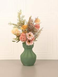 1PC Standard Size Textured Pleated Crinkle Effect Vase Flower Holder With Unique Wavy Surface For Home Living Room Tabletop Desktop Floral Arrangement Display Decorative Centerpiece Sturdy Non Slip Base Easy Clean Versatile Use Home Decor Essential - A - View 5