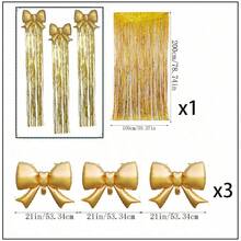 4-Piece Bowknot Rain Curtain Set, Suitable For Birthday Parties, Photo Backdrops, Bridal Gift-Giving Events, Wedding Party Decorations, And Anniversary Indoor/Outdoor Party Supplies. - Section B - View 8