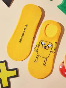 ADVENTURE TIME X SHEIN 6 أزواج من الجوارب الرقيقة المنخفضة التي لا تظهر، قابلة للتنفس وماصة للعرق، بتصميم وجه مبتسم لطيف، مناسبة للربيع والصيف، للجنسين - خلط الألوان - مشاهدة 14