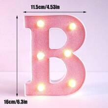 1pc 16cm Home Decor LED Letter & Number Lights, Battery Power 1st 18th 30th 50th Birthday Party Decor Marquee Number Letter Sign Light,Light Up Letters For Wall Decor Bedroom Decor,Proposal Wedding Decoration Illuminated Alphabet Sign - Pink - View 45