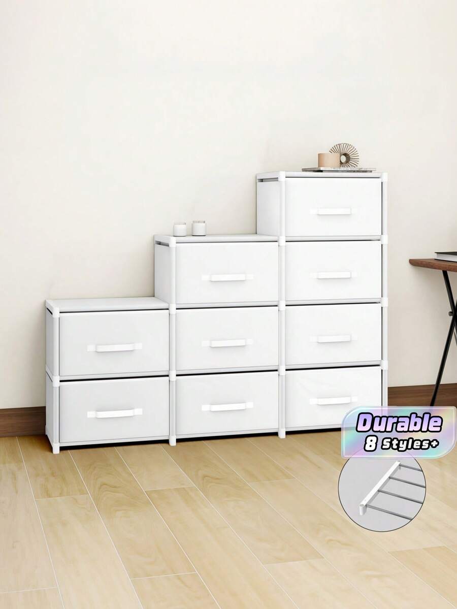 1pc Dustproof Storage Cabinet With Lid, Wardrobe, Bookcase, Storage Rack, Improves Space, Stable And Stylish, Easy To Assemble And Disassemble, Portable, Suitable For Living Room, Bedroom, Entrance, Office, Home, Multi-Layer Storage - View 1