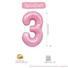 MINKOJA 1Set Pink 32-Inch Number Foil Balloon DIY Kit With Pom-Poms For Birthday Party, BabyShower Decor, Photo Props, Party Supplies - View 10