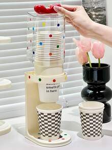 1PC No Drill Desktop Paper Cup Holder Dispenser Rack For Water Dispenser Tea Table Countertop Coffee Cup Organizer Home Office Kitchen Storage - A - View 4