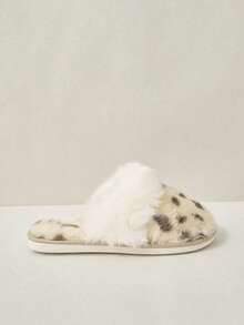 Cuccoo Ladies Home Slippers, Plush Inner, Comfortable And Warm, Beige, Embroidered Decoration, Flats - P-A8892 White - View 5