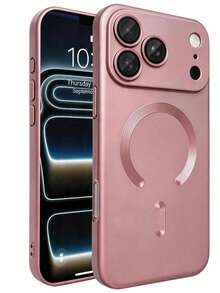 Teckwe Casing Ponsel - Produk Baru Casing Ponsel Magnetik Transparan Matte Mewah Kompatibel dengan iPhone 18 17 16 15 14 13 12 11 Pro Max Air, Dengan Bingkai Peredam Guncangan dan Penutup Pelindung Kamera, Menampilkan Tekstur Metalik Matte, Cat Metalik Tahan Benturan, Bingkai Lembut Pelindung Lensa, Penutup Tahan Guncangan - Berwarna merah muda - View 34