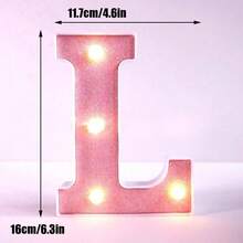 1pc 16cm Home Decor LED Letter & Number Lights, Battery Power 1st 18th 30th 50th Birthday Party Decor Marquee Number Letter Sign Light,Light Up Letters For Wall Decor Bedroom Decor,Proposal Wedding Decoration Illuminated Alphabet Sign - Pink - View 53