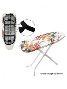 1PC Polyester Flannel Ironing Board Cover Thick Tight Weave Non Fading Ink Plum Blossom Printed Elastic Edge Hook And Loop Fastener Replacement Cover Fits Multiple Ironing Boards Home Sewing Accessory - multicolor - View 6