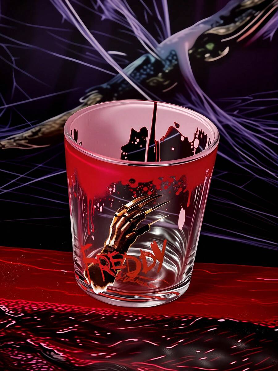 A Nightmare on Elm Street X SHEIN 1個 11.5oz/340ml 鈉鈣玻璃水杯,適用於水、果汁、氣泡水、咖啡等 - 無色 - 查看 1