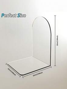 6PCS Clear Acrylic Book Album Display Divider Storage Clip Multi Functional Shelf Organizer For Books Clothes Bags Bedroom Wardrobe Home Office Space Saving Durable Practical Must Have - Clear - View 9