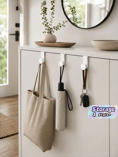 4 Buah Gantungan Kabinet Pintu Ukuran Standar Tahan Lama Kuat Daya Tampung Beban Modern Warna Solid untuk Menggantung Handuk, Sarung Tangan, Topi, Kantong Sampah, Gantungan Penyimpanan yang Dipasang di Pintu untuk Dewasa, Dapur, Kamar Tidur, Kamar Mandi, Rumah, Semua Musim, Pencarian Populer, Pengorganisasi