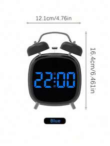 1pc Classic Dual Bell Electronic Clock With Adjustable Brightness, Digital Alarm Clock For Heavy Sleepers, Easy-To-Read Large Display, Suitable For Bedroom And Home Decor, Fashionable Modern Style - multicolor - View 11