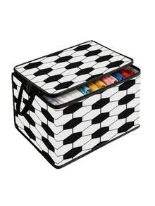 1PC Large Capacity Non Woven Fabric Football Pattern Storage Box Organizer Foldable Durable Dustproof Moisture Proof For Home Bedroom Wardrobe Clothes Books Cosmetics Daily Use Birthday Christmas New Year Gift For Men Women Football Fans - Multicolor - View 5