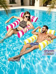Inflatable Drainage Floating Chair Leisure Hammock With Backrest, Foldable Inflatable Pool Chair For Summer, Suitable For Spa, Pool, Beach Party Supplies, Multi-Purpose Vacation Pool Party Summer Outdoor Water Fun Floating Water Chair - multicolor - View 2