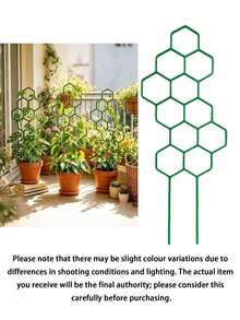 3/6 Piece Plant Climbing Support With Honeycomb Design, Plastic Rust-Resistant Shelf, Suitable For Vine Plants In Pots And Flowers, Lightweight, Foldable, Space-Saving, For Indoor/Outdoor Use In Garden, Balcony, And Patio, Multi-Purpose - One Size Fits All - View 7