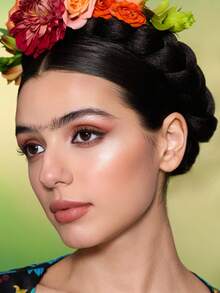 Frida Kahlo X SHEIN 1PC-Floral Pattern Paper Box High Gloss, Champagne Color High Gloss, Satin Pearl Effect - Champagne sparkle - View 7