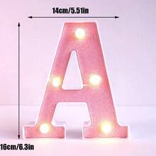1pc 16cm Home Decor LED Letter & Number Lights, Battery Power 1st 18th 30th 50th Birthday Party Decor Marquee Number Letter Sign Light,Light Up Letters For Wall Decor Bedroom Decor,Proposal Wedding Decoration Illuminated Alphabet Sign - Pink - View 44