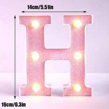 1pc 16cm Home Decor LED Letter & Number Lights, Battery Power 1st 18th 30th 50th Birthday Party Decor Marquee Number Letter Sign Light,Light Up Letters For Wall Decor Bedroom Decor,Proposal Wedding Decoration Illuminated Alphabet Sign - Pink - View 17