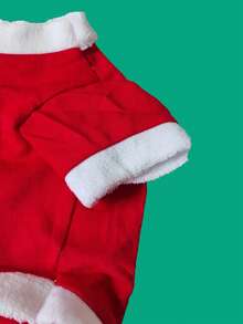 PETSIN Baju Hewan Peliharaan Berbahan Fleece Bertema Natal, Santa Merah, Pakaian Liburan Anjing - MultiWarna - View 10