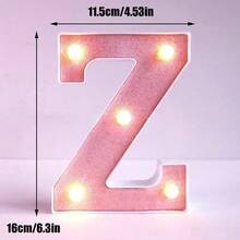 1pc 16cm Home Decor LED Letter & Number Lights, Battery Power 1st 18th 30th 50th Birthday Party Decor Marquee Number Letter Sign Light,Light Up Letters For Wall Decor Bedroom Decor,Proposal Wedding Decoration Illuminated Alphabet Sign - Pink - View 52