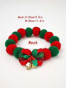 PETSIN 1 Piece, Christmas Pet Fur Ball Collar, Fun And Cute Holiday-Themed Necklace With Bells, Suitable For Small And Medium-Sized Pets - Multicolor - View 6