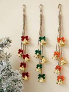 1PC Vintage Iron Metal Bell Christmas Hanging Ornament Ins Boho Style Decorative Prop Festive Scene Winter Holiday Party Home Decor Gift Must Haves - Multicolor - View 4