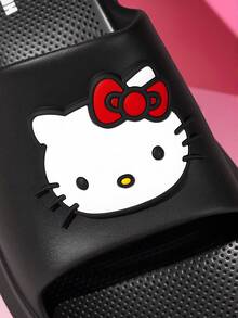 HELLO KITTY AND FRIENDS | SHEIN Cartoon Slippers, EVA Lightweight Material, Toe Protection, Breathable And Quick-Drying, Soft And Comfortable, Suitable For Various Occasions - Black - View 3