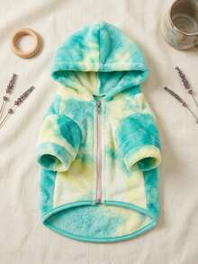 PETSIN 1pc Christmas Color Pet Warm Coat Holiday Green Color Blocked Flannel Thick Warm Clothes - Multicolor - View 4