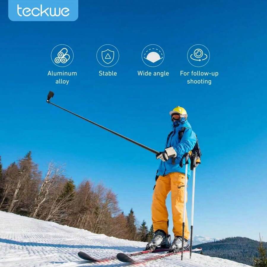 Teckwe Invisible Selfie Stick, Extended Long Pole (120cm/47.2in) | Compatible With Insta360 X5/X4/X3, Suitable For GP Hero 13/12/11, OSMO 360 Pocket 3, 1/4-Inch Extended Monopod For Action Camera - 66inch - View 1