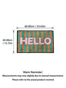 Striped Hello Welcome Door Mat, Faux Fur Material, Simple Style, All-Season Entryway Mat. Suitable For Kitchen, Dining Room, Corridor, Bathroom, Bedroom, Parties, Gatherings, Garden Decor, Gift, Creating A Cozy Home Atmosphere. - A - View 4