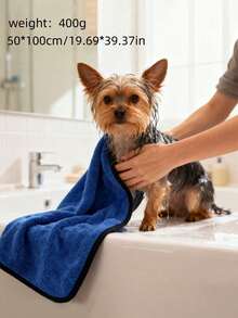 Pet Absorbent Towel Dog Bath Towel Quick Dry Large Coral Fleece Thickened For Cats Dogs Bathing Grooming - Blue - View 9