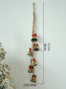 1PC Vintage Iron Metal Bell Christmas Hanging Ornament Ins Boho Style Decorative Prop Festive Scene Winter Holiday Party Home Decor Gift Must Haves - Multicolor - View 5