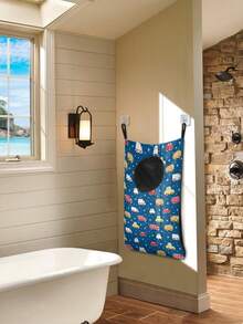 1PC Large Capacity Polyester Breathable Fade Resistant Sturdy Hanging Door Laundry Bag Dirty Clothes Organizer With Hook Space Saving Lightweight Durable For Bedroom Bathroom Laundry Room Dorm Apartment Home Laundry Storage Hamper - Multicolor - View 2