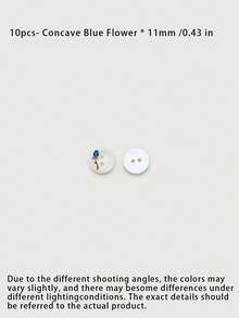 Pack 10 Pcs Premium Painted Shell Buttons Palace Style Casual Pattern Two Hole Round Small Decorative Fasteners For Shirts Cardigans Outerwear Hand‑Sewn Clothing Sewing Accessories - 10pcs - View 22