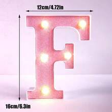 1pc 16cm Home Decor LED Letter & Number Lights, Battery Power 1st 18th 30th 50th Birthday Party Decor Marquee Number Letter Sign Light,Light Up Letters For Wall Decor Bedroom Decor,Proposal Wedding Decoration Illuminated Alphabet Sign - Pink - View 38