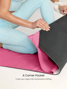 GLOWMODE Fresh Focus Sweat-Wicking Quick-Dry Non-Slip Yoga Pilates Mat Towel Studio Gym Daily Active Wear - Hot Pink - View 3