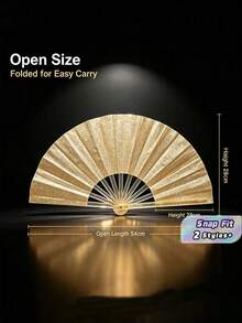 Shiny Ladies' Hand Fans, Large Party-Style Folding Fans, Birthday Theme Performances And Festival Ball Gifts - Multicolor - View 1