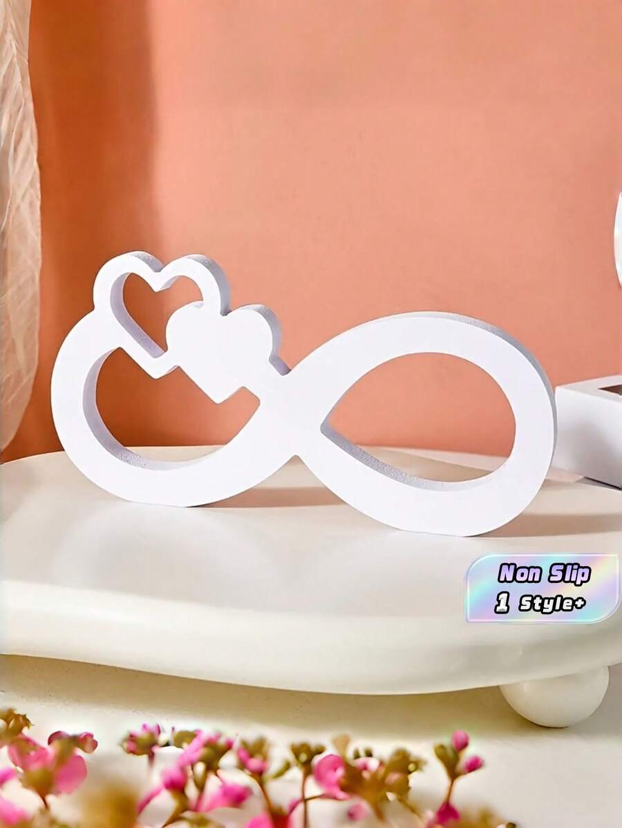 NEWMOJI® X SHEIN 1PC Standard Size Lightweight Non Slip Scratch Resistant Waterproof Easy Clean Modern Minimalist Infinity Symbol And Heart Shape Desktop Decoration Ornament Sculpture For Home Office Desk Bookshelf Shelf Living Room Bedroom - multicolor - View 1