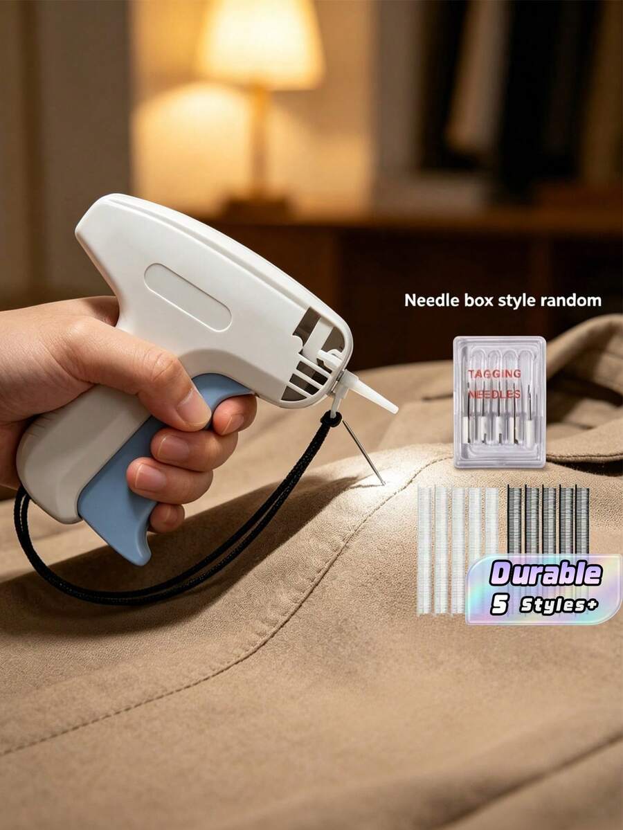 Mini Tag Gun For Clothing, Upgraded Anti-Jam Fine Needle Tagging Tool, Sturdy Plastic Body, Smooth Operation Quick Fabric Fastening Kit For Garment Labels, Suitable For Home DIY, Boutique, Store Arrangement & Holiday Merchandise Labeling Supplies