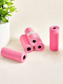 5 Rolls = 75 Pcs/15 Portable Car Garbage Bags For Baby Travel, One Roll, Love Printing Garbage Bags, Outdoor Disposable Garbage Bags, Cat And Dog Toil - Multicolor - View 20