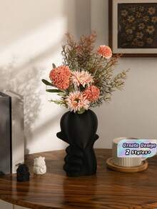 1PC Standard Size Hand Held Heart Artistic Human Figure Shaped Minimalist Tabletop Vase Planter For Fresh Dried Flower Display Elegant Modern Home Living Room Bedroom Office Desktop Centerpiece Decor Essential - A - View 1