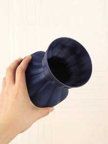 1PC Standard Size Textured Pleated Crinkle Effect Vase Flower Holder With Unique Wavy Surface For Home Living Room Tabletop Desktop Floral Arrangement Display Decorative Centerpiece Sturdy Non Slip Base Easy Clean Versatile Use Home Decor Essential - A - View 10