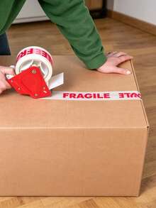 1pc/3pcs Volume Fragile Item Tape .Box Corner Protectors With Strong Adhesion. Stick Firmly On Carton Corners To Cushion Impact During Shipping, Prevent Corners From Denting And Reduce Package Damage. - Red and White - View 3