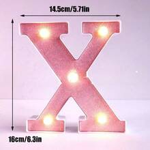 1pc 16cm Home Decor LED Letter & Number Lights, Battery Power 1st 18th 30th 50th Birthday Party Decor Marquee Number Letter Sign Light,Light Up Letters For Wall Decor Bedroom Decor,Proposal Wedding Decoration Illuminated Alphabet Sign - Pink - View 33