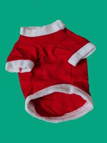 PETSIN Baju Hewan Peliharaan Berbahan Fleece Bertema Natal, Santa Merah, Pakaian Liburan Anjing - MultiWarna - View 9