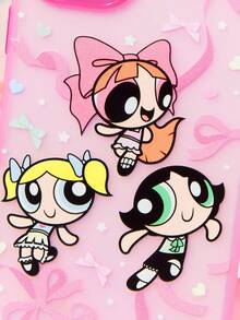 THE POWERPUFF GIRLS X SHEIN 卡通圖案粉色糖果色手機殼，防摔保護 11-17 系列手機殼 - 彩色 - 查看 6