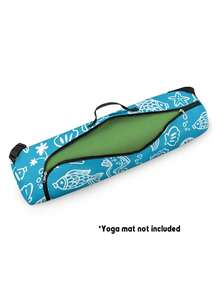1PC Durable Polyester Adjustable Shoulder Strap Zipper Closure Large Capacity Yoga Mat Carry Bag Ocean Seahorse Fish Shell Print Cylindrical Yoga Mat Storage Handbag For Gym Fitness Workout Travel Outdoor Indoor Sports Exercise Accessories - Multicolor - View 8